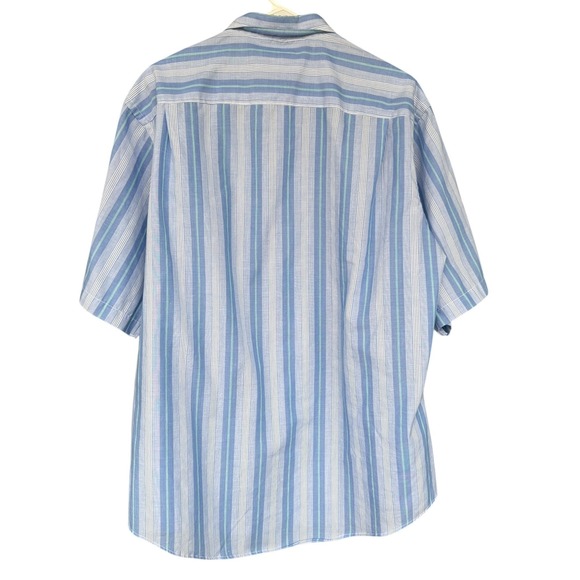 Vintage Levi's Shirt Mens XL Blue Stripe Short Sleeve Button Down 80s Casual - Picture 2 of 7
